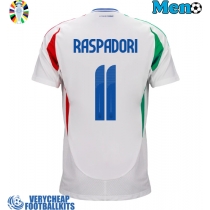 Italy Giacomo Raspadori #11 Replica Away Shirt Euro 2024 Short Sleeve